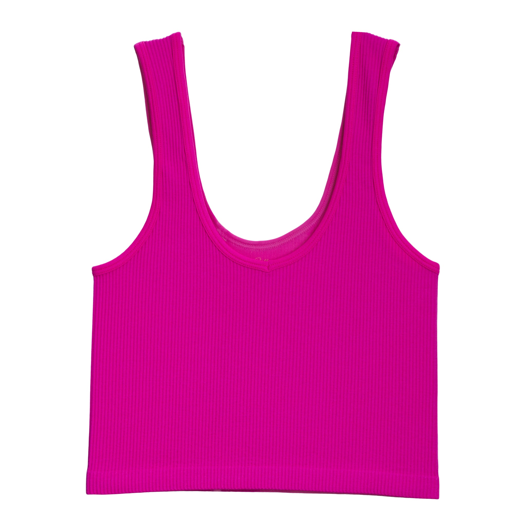 Ribbed V-Neck Crop Tank - Denny's