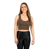 Ribbed V-Neck Crop Tank - Denny's