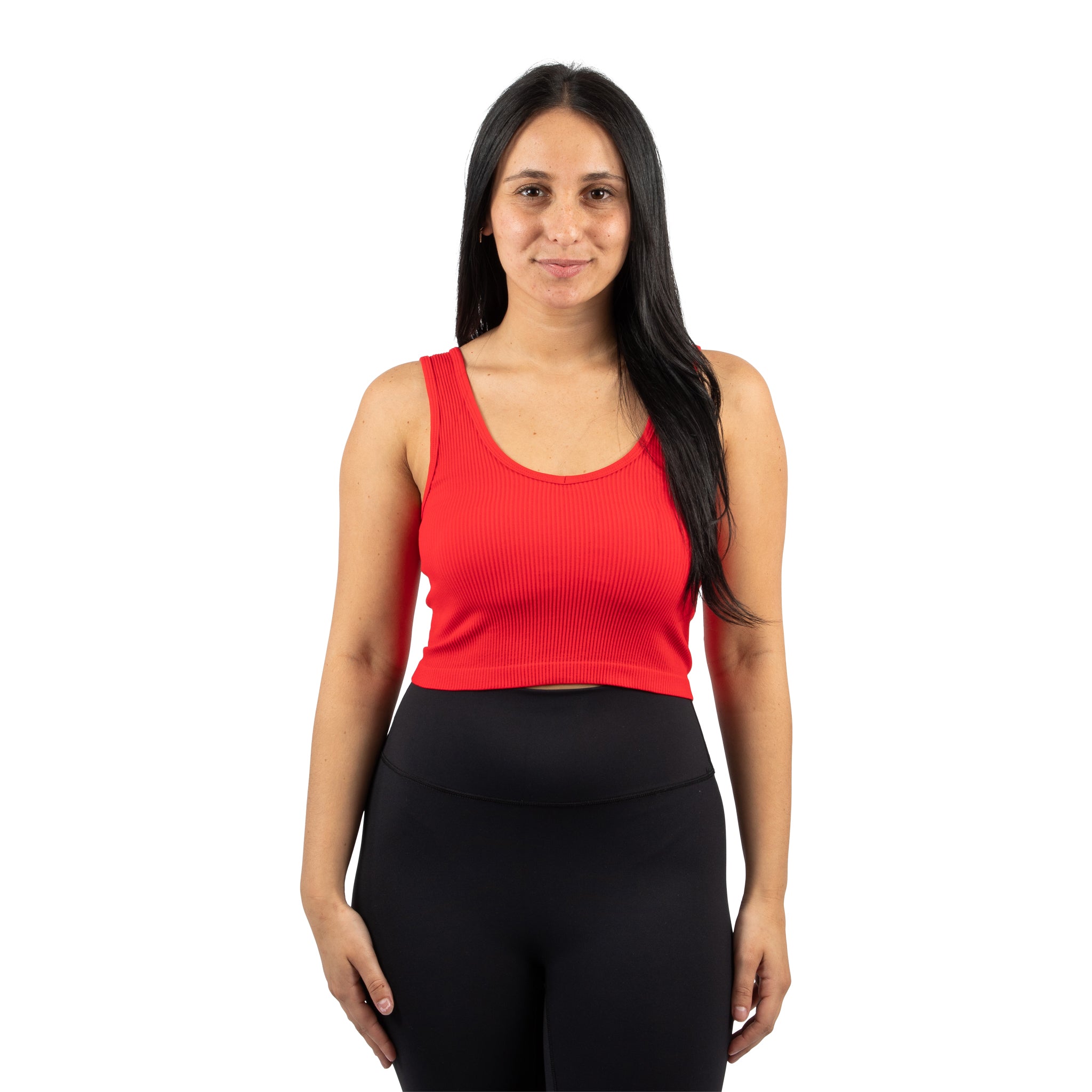 Ribbed V-Neck Crop Tank - Denny's