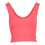 Ribbed V-Neck Crop Tank - Denny's