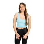Ribbed V-Neck Crop Tank - Denny's
