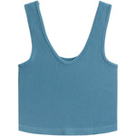 Ribbed V-Neck Crop Tank - Denny's