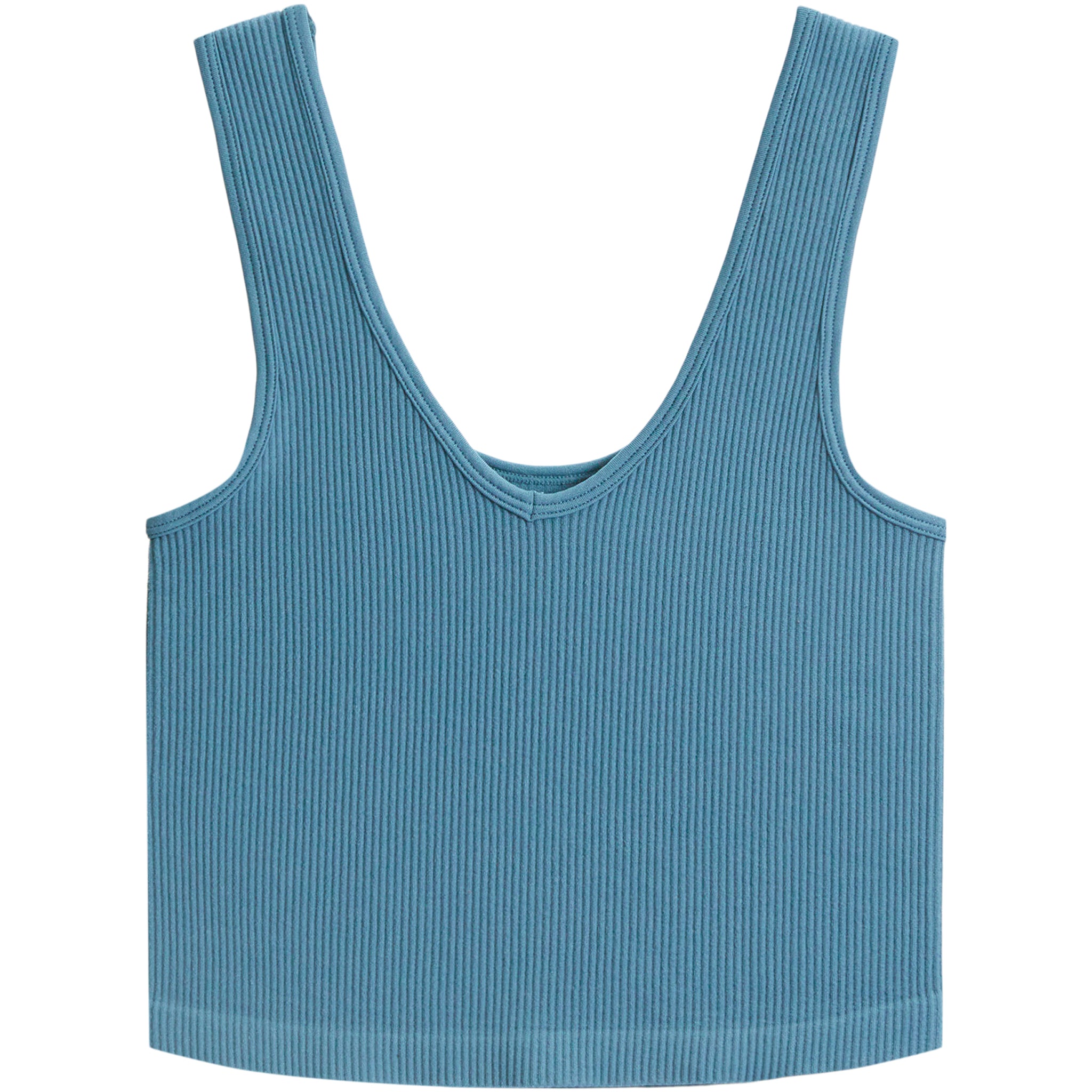 Ribbed V-Neck Crop Tank - Denny's