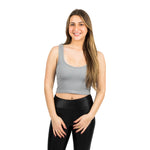 Ribbed V-Neck Crop Tank - Denny's