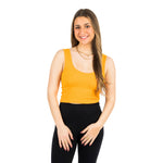 Ribbed V-Neck Crop Tank - Denny's