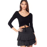 Ribbed Rouched Top - Denny's