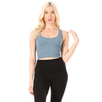 Ribbed V-Neck Crop Tank - Denny's
