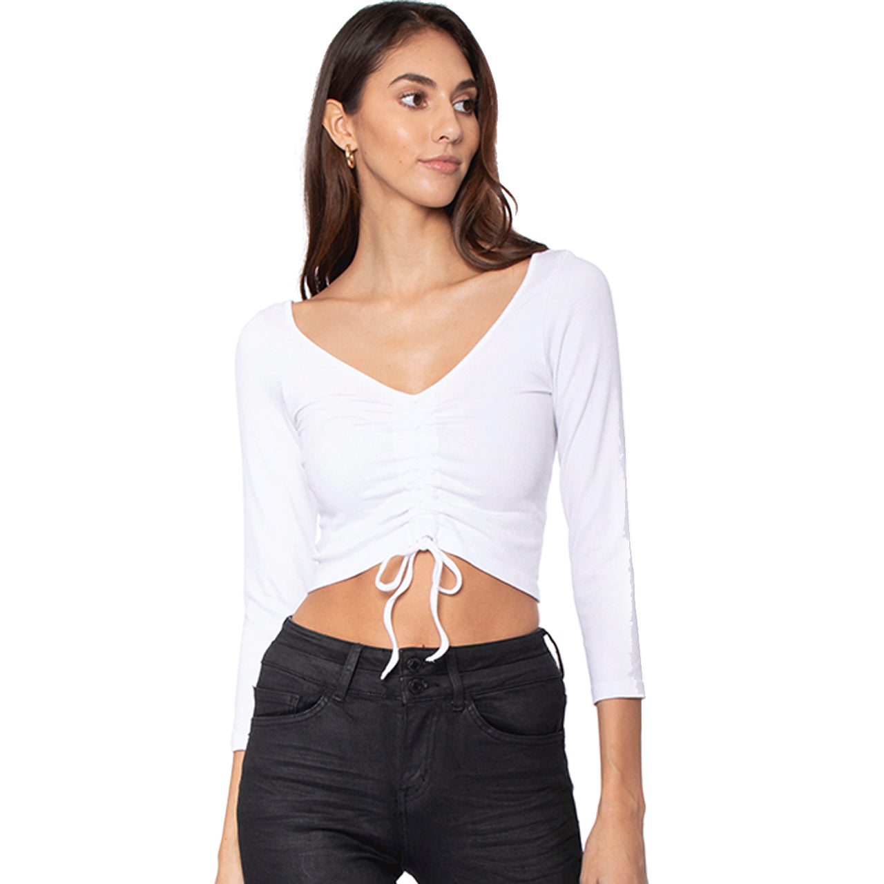 Ribbed Rouched Top - Denny's