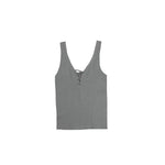 Ribbed Grommet Lace Up Tank - Denny's