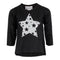 Long Sleeve Hi Lo Top with Glitter Silver Star - Denny's