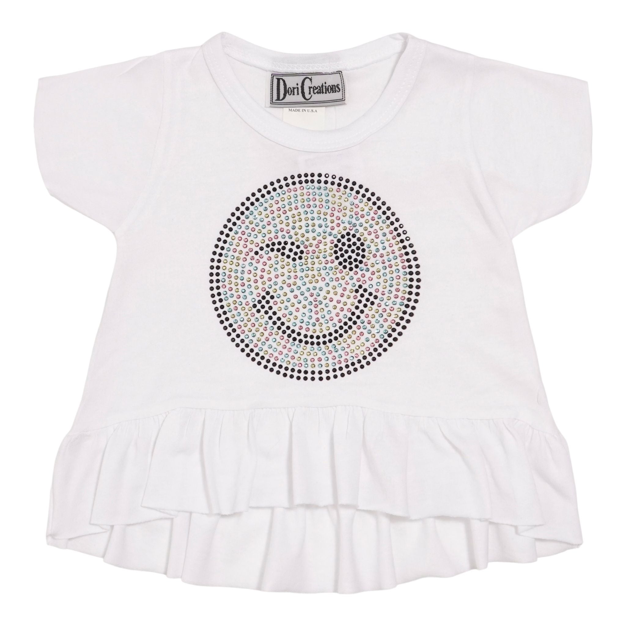 Short Sleeve Wink Smiley Ruffle Tee - Denny's