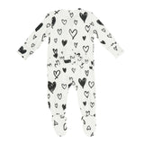 Hearts Zipper Footie - Denny's