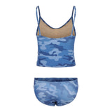 2pc Blue Stripes Camo Tankini - Denny's