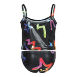 2pc Grafitti Star Sparkle Tankini - Denny's