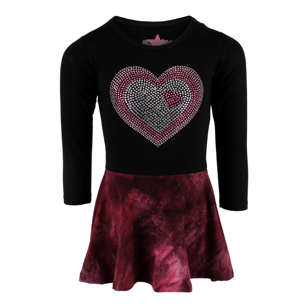 Long Sleeve Swing Dress with Heart - Denny's