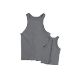 Ribbed Lace Up Back Tank - Denny's