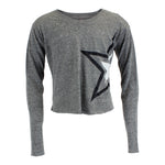 Long Sleeve Crop Top Jersey with Black/White Star - Denny's