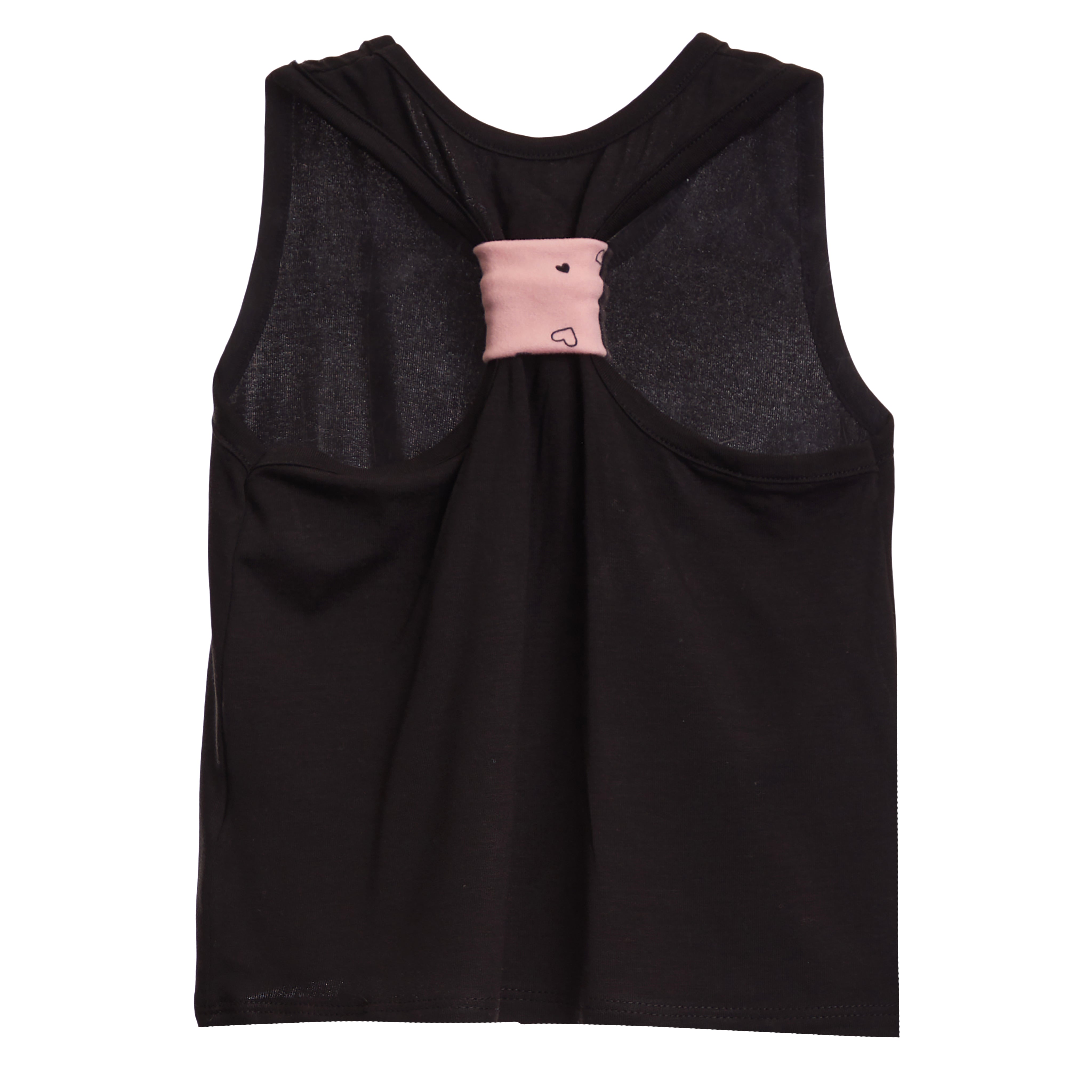 Pink Back Detail Black Tank - Denny's