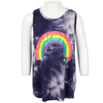 Knot Back Tank With Neon Rainbow Hearts - Denny's