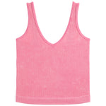 Mineral Wash Ribbed Vneck Tank - Denny's