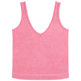 Mineral Wash Ribbed Vneck Tank - Denny's