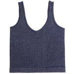 Mineral Wash Ribbed Vneck Tank - Denny's
