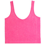 Mineral Wash Ribbed Vneck Tank - Denny's