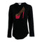 Long Sleeve Rounded Bottom Tee with Leopard Heel - Denny's