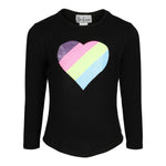 Glitter Heart Round Bottom Top - Denny's