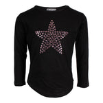 Long Sleeve Scoop Top with Star - Denny's
