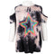 Short Sleeve Cold Shoulder Top With Neon Star - Denny's