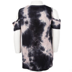 Short Sleeve Cold Shoulder Top With Neon Star - Denny's