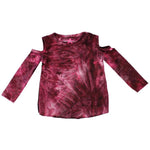 Long Sleeve Cold Shoulder Tee Tie Dye - Denny's