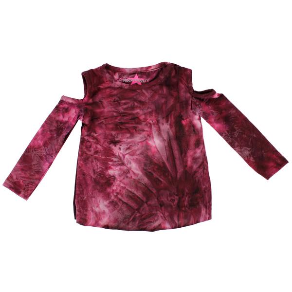 Long Sleeve Cold Shoulder Tee Tie Dye - Denny's