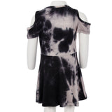 Short Sleeve Cold Shoulder Dress With Stars - Denny's