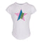 Short Sleeve Rounded Bottom Top with Glitter Star - Denny's