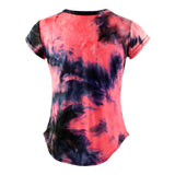 Short Sleeve Rounded Top Black / Pink Splatter - Denny's