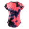 Short Sleeve Rounded Top Black / Pink Splatter - Denny's