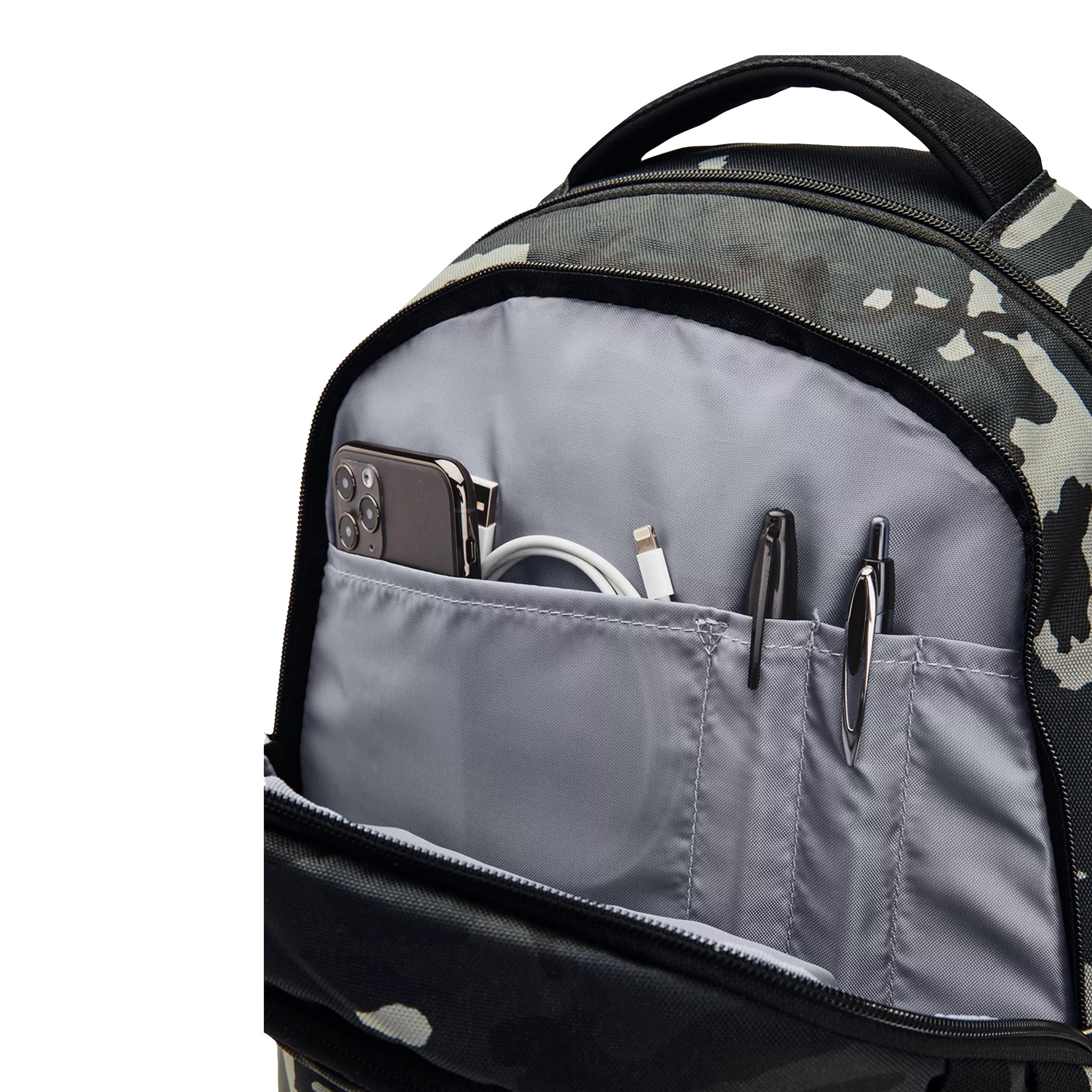 UA Hustle 5.0 Black & Gold Metallic Camo Backpack - Denny's