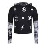 Mixed Icons Tie Dye Hood Sweatshirt - Denny's