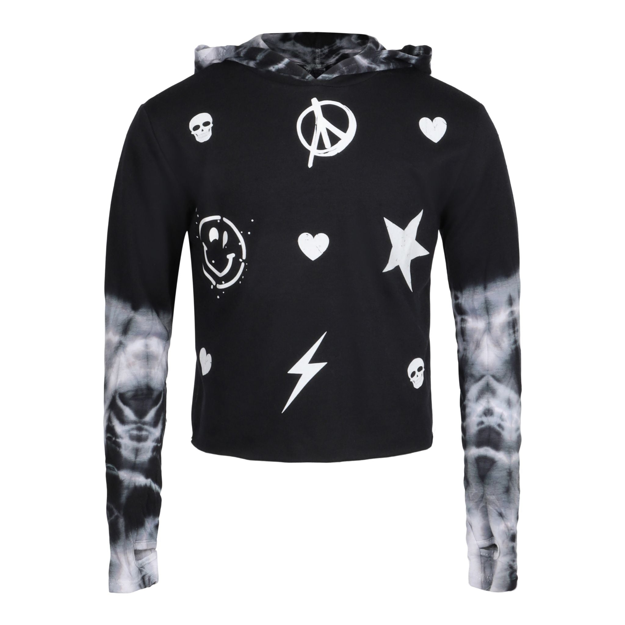 Mixed Icons Tie Dye Hood Sweatshirt - Denny's
