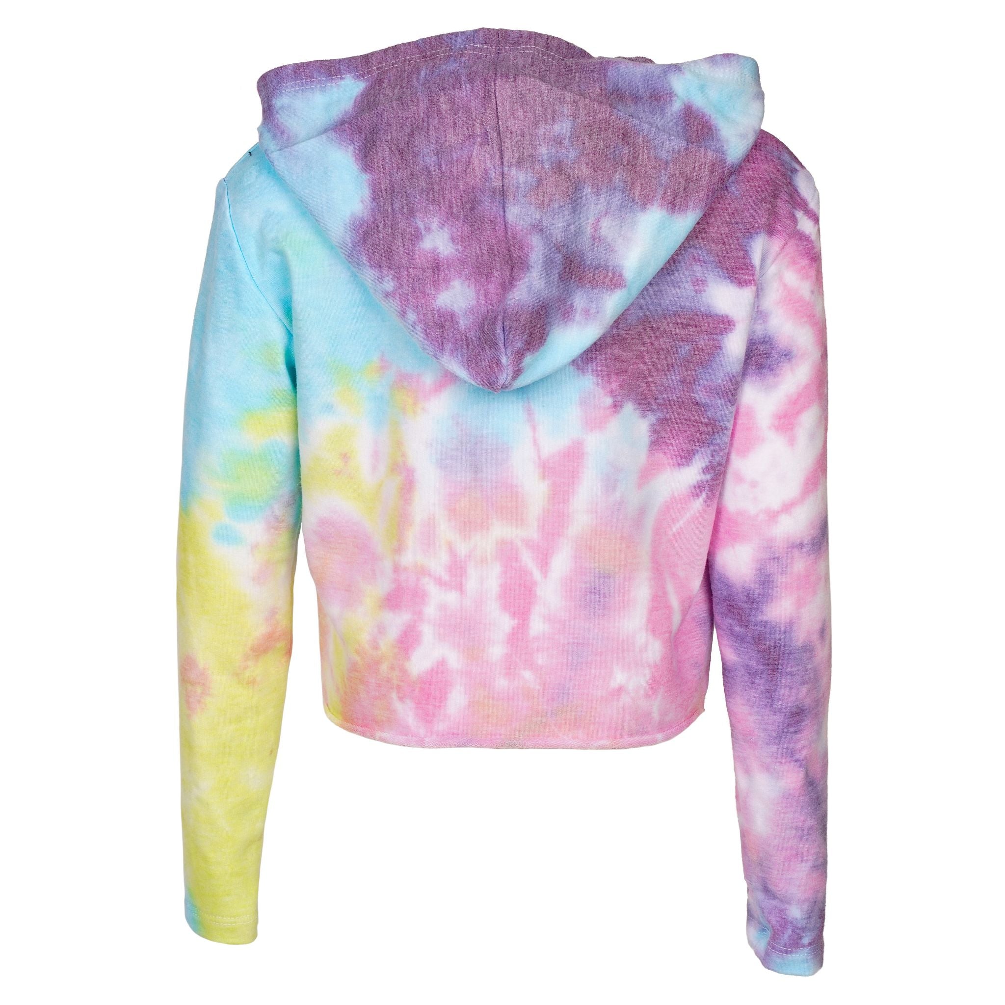White Stars Arm Tie Dye Long Sleeve Cropped Hoodie - Denny's