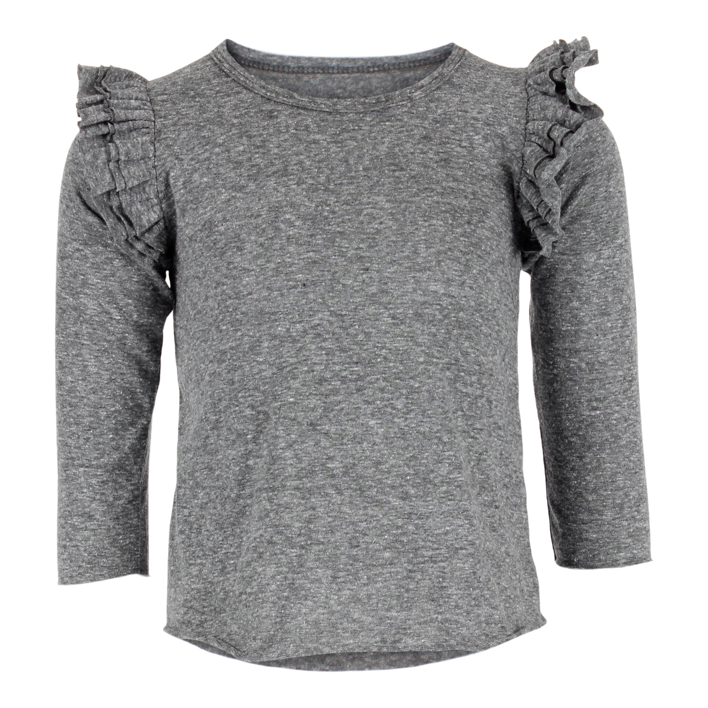 Long Sleeve Top with Triple Ruffle Shoulders - Denny's
