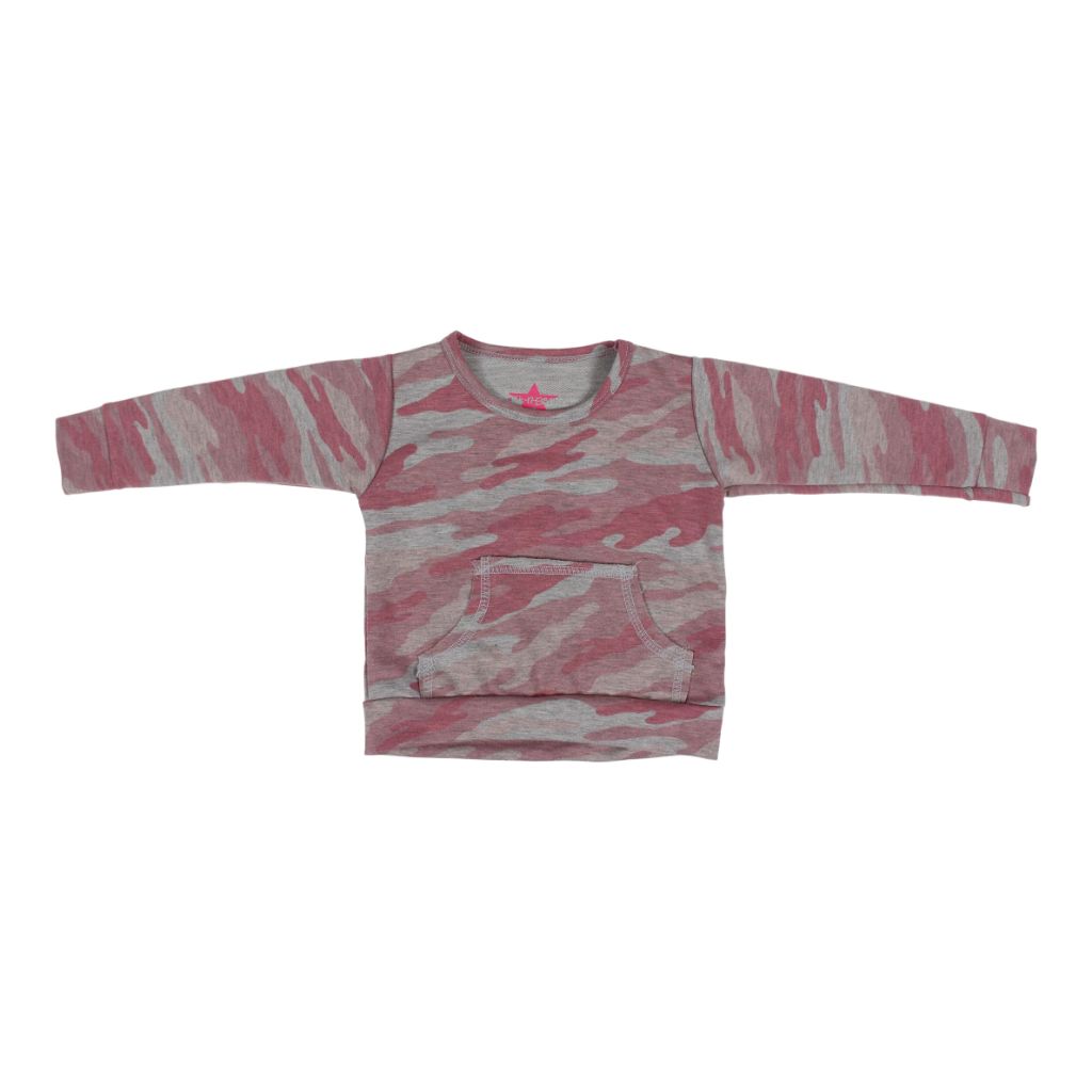 Pink & Grey Camo Kangaroo Camo Sweatshirt - Denny's