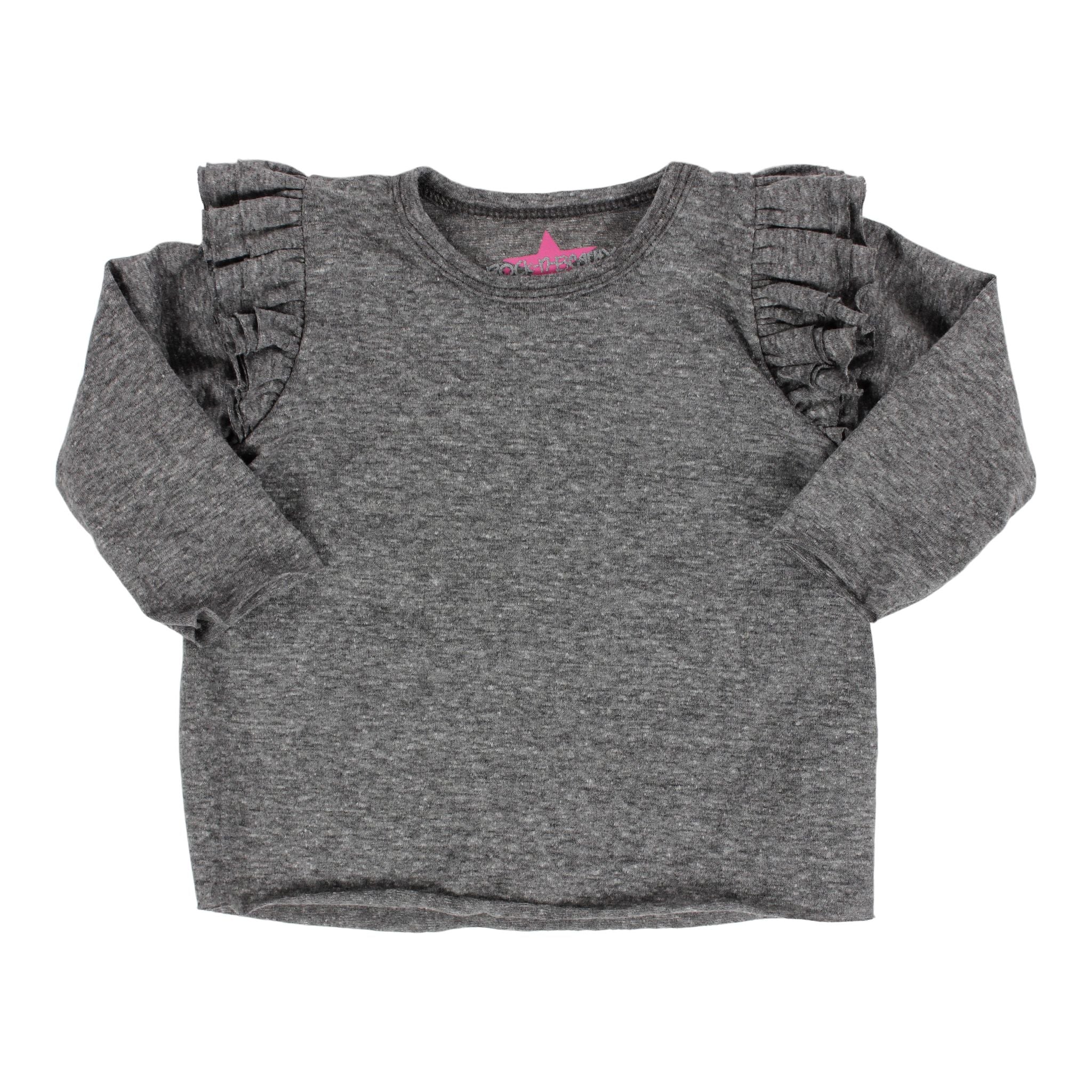 L/S Triple Ruffle Shoulder Top - Denny's
