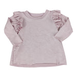Long Sleeve Ruffle Shoulder Top - Denny's