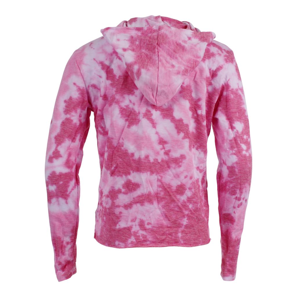 Pink/Fuchsia Tie Dye Long Sleeve Hoody - Denny's