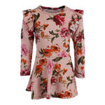 Long Sleeve Hacci Floral Ruffle Dress - Denny's