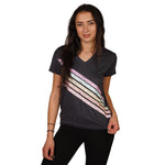 Sorbet Stripes V-neck Tee - Denny's