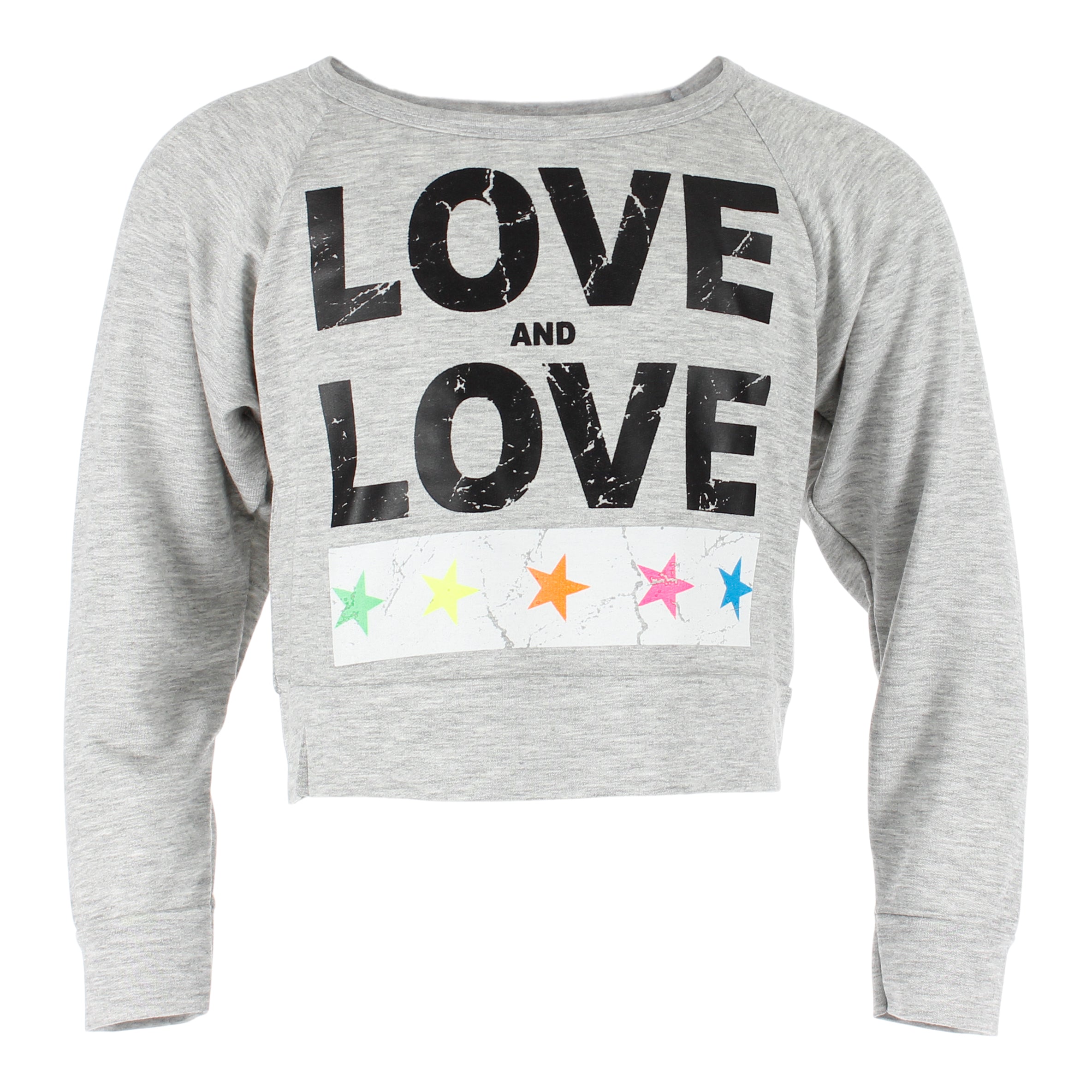 Long Sleeve Crop Top w Love n Love Stars - Denny's